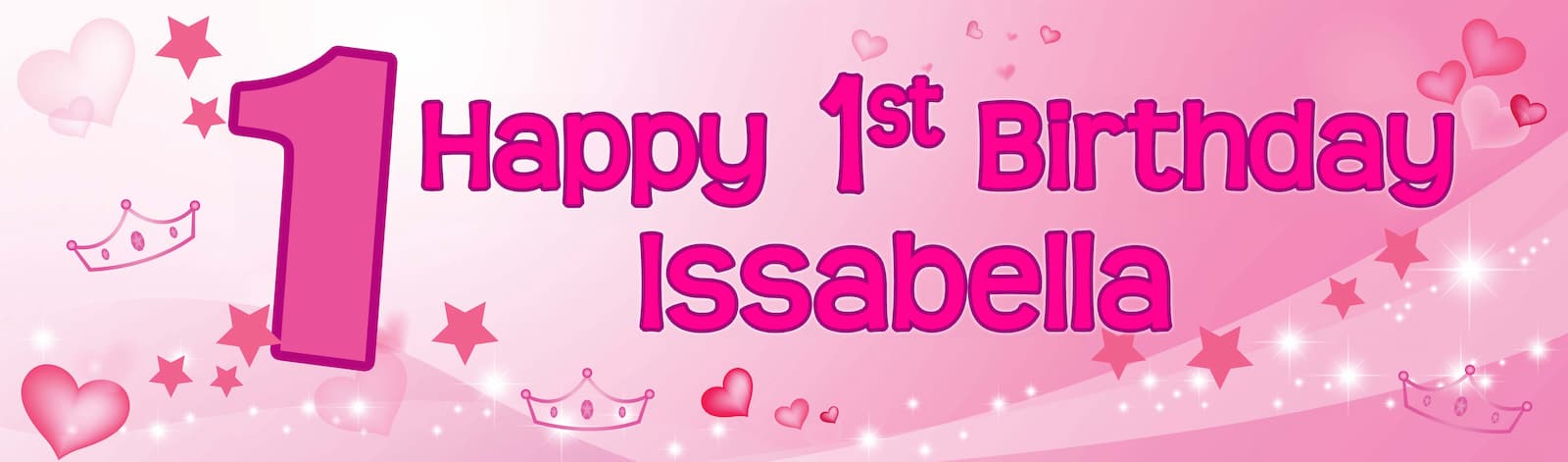 Happy 1st Birthday Princess Customized Bannner Singapore
